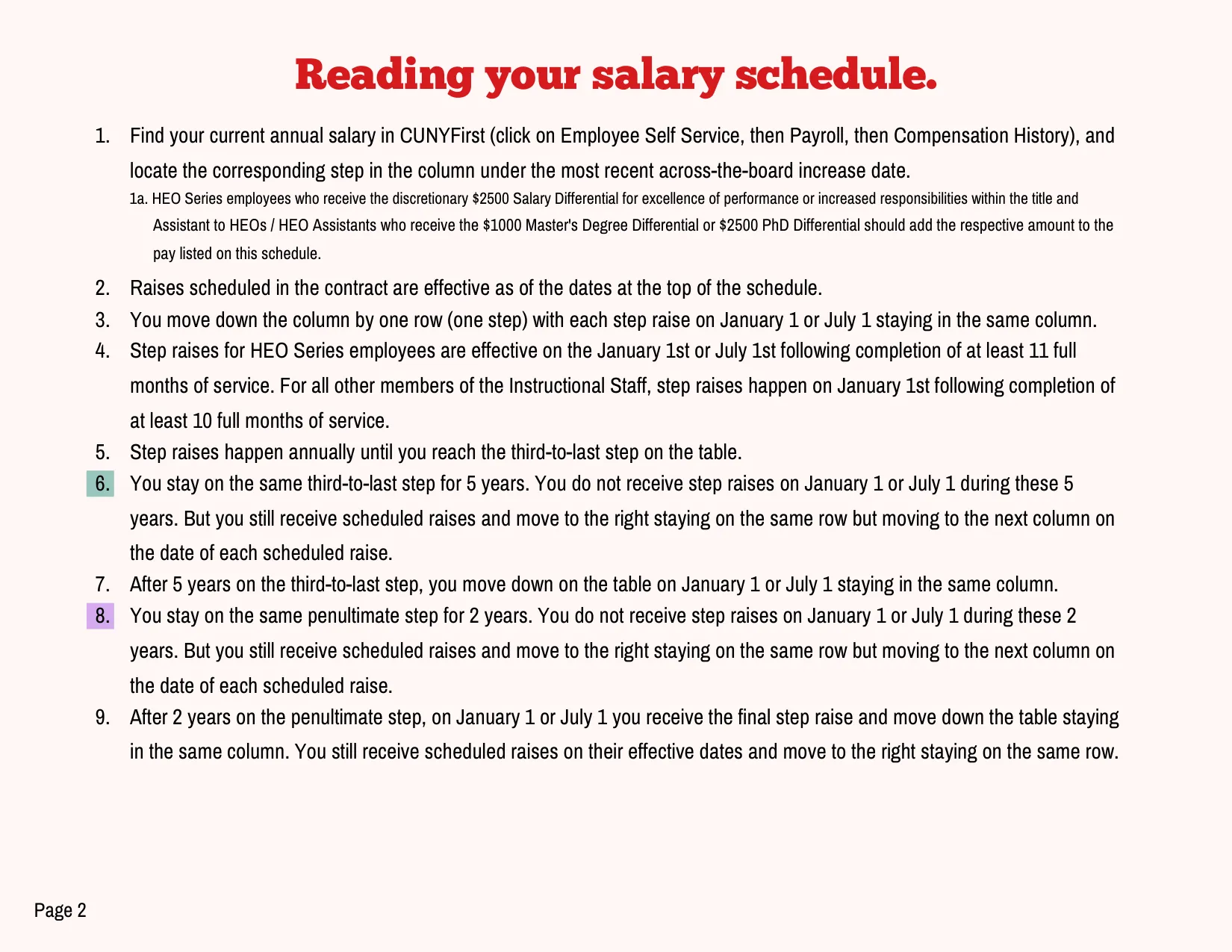 PSC-CUNY (Professional Staff Congress / CUNY) HE Officer Salary Schedule 2023-2027 - official salary schedule pay scale (PDF preview, page 2 of 2)