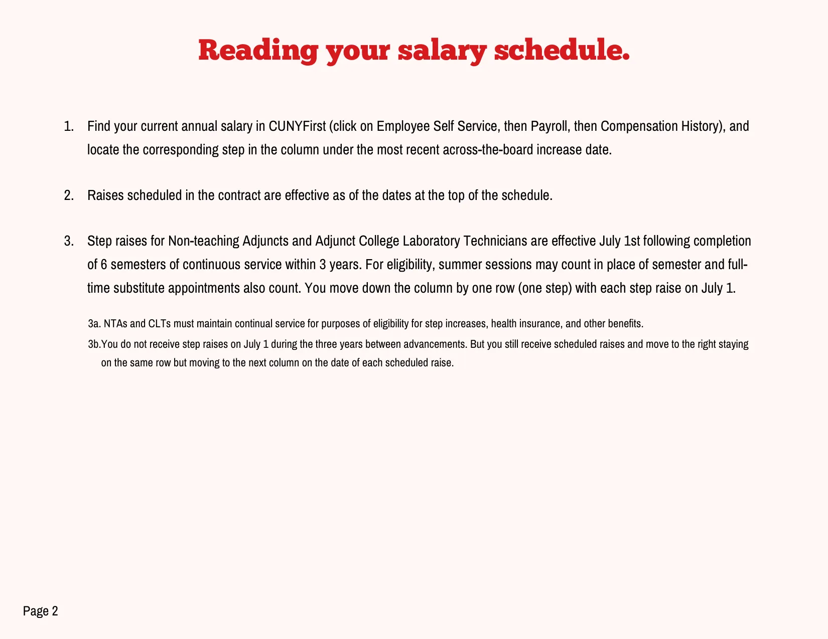 PSC-CUNY (Professional Staff Congress / CUNY) NTA V Salary Schedule 2023-2027 - official salary schedule pay scale (PDF preview, page 2 of 2)