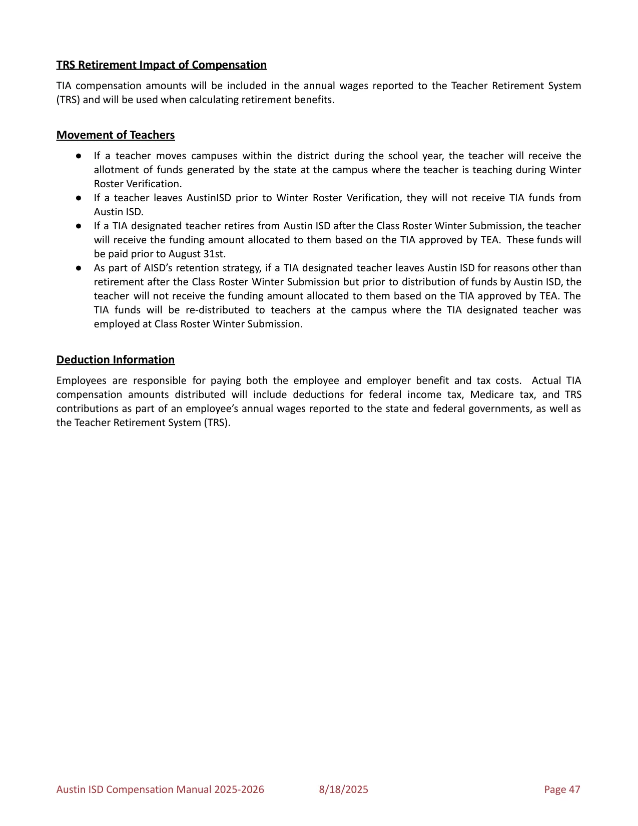 Austin ISD Professional (PRF) Pay Plan 2025-2026 - official salary schedule pay scale (PDF preview, page 51 of 75)