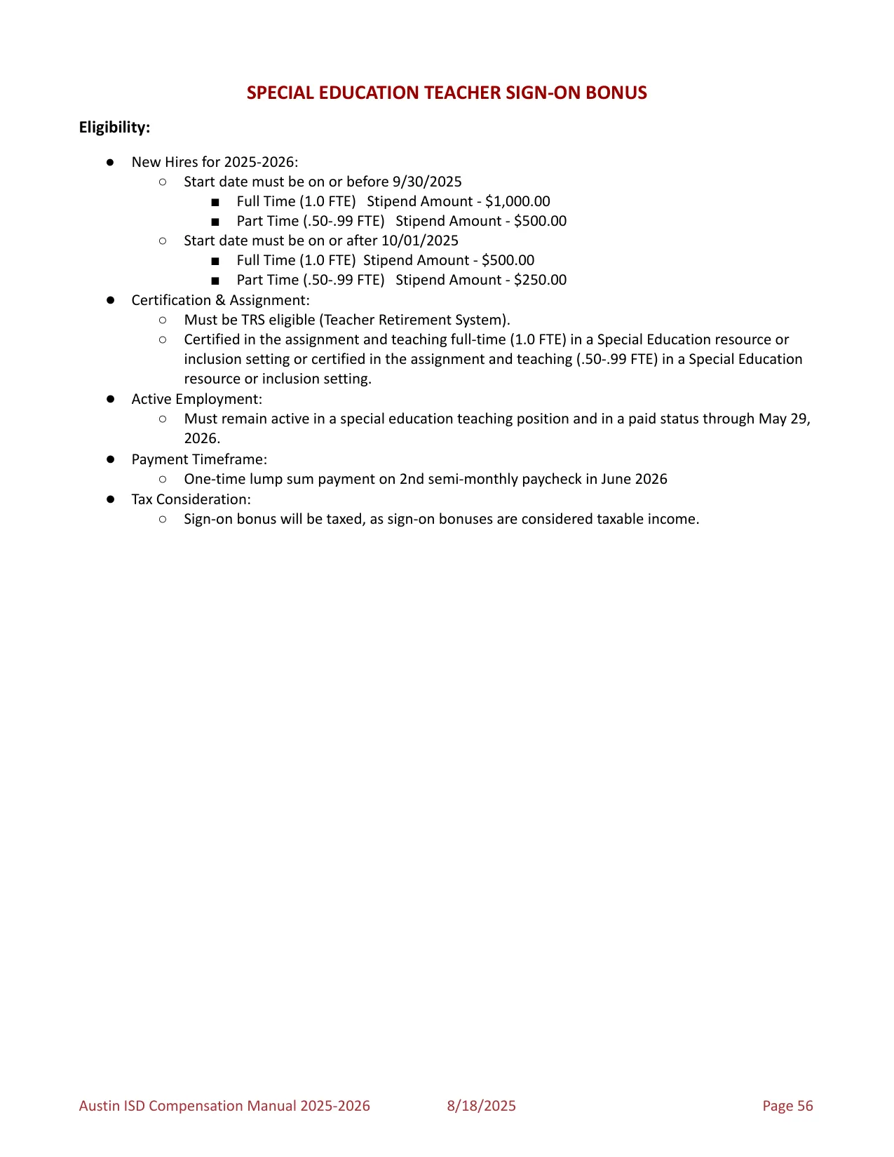 Austin ISD Professional (PRF) Pay Plan 2025-2026 - official salary schedule pay scale (PDF preview, page 60 of 75)