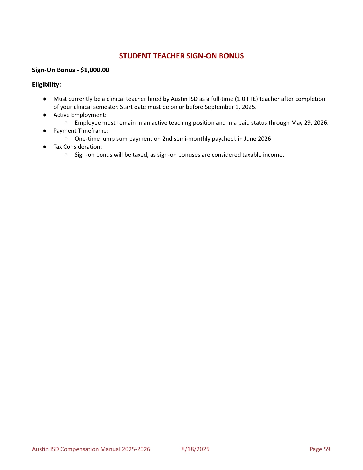 Austin ISD Professional (PRF) Pay Plan 2025-2026 - official salary schedule pay scale (PDF preview, page 63 of 75)