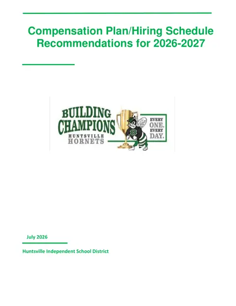Huntsville ISD (TX) salary schedule pay scale preview (Texas)